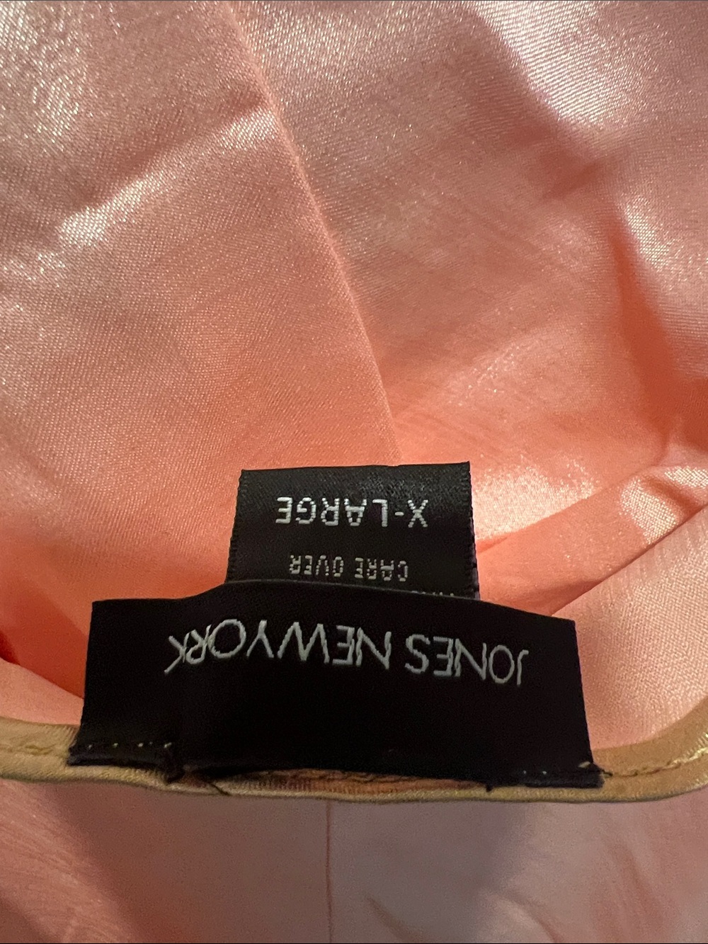 Jones New York Peach Satin V-Neck Midi Dress with Lavender Floral Embroidery - Picture 6 of 12